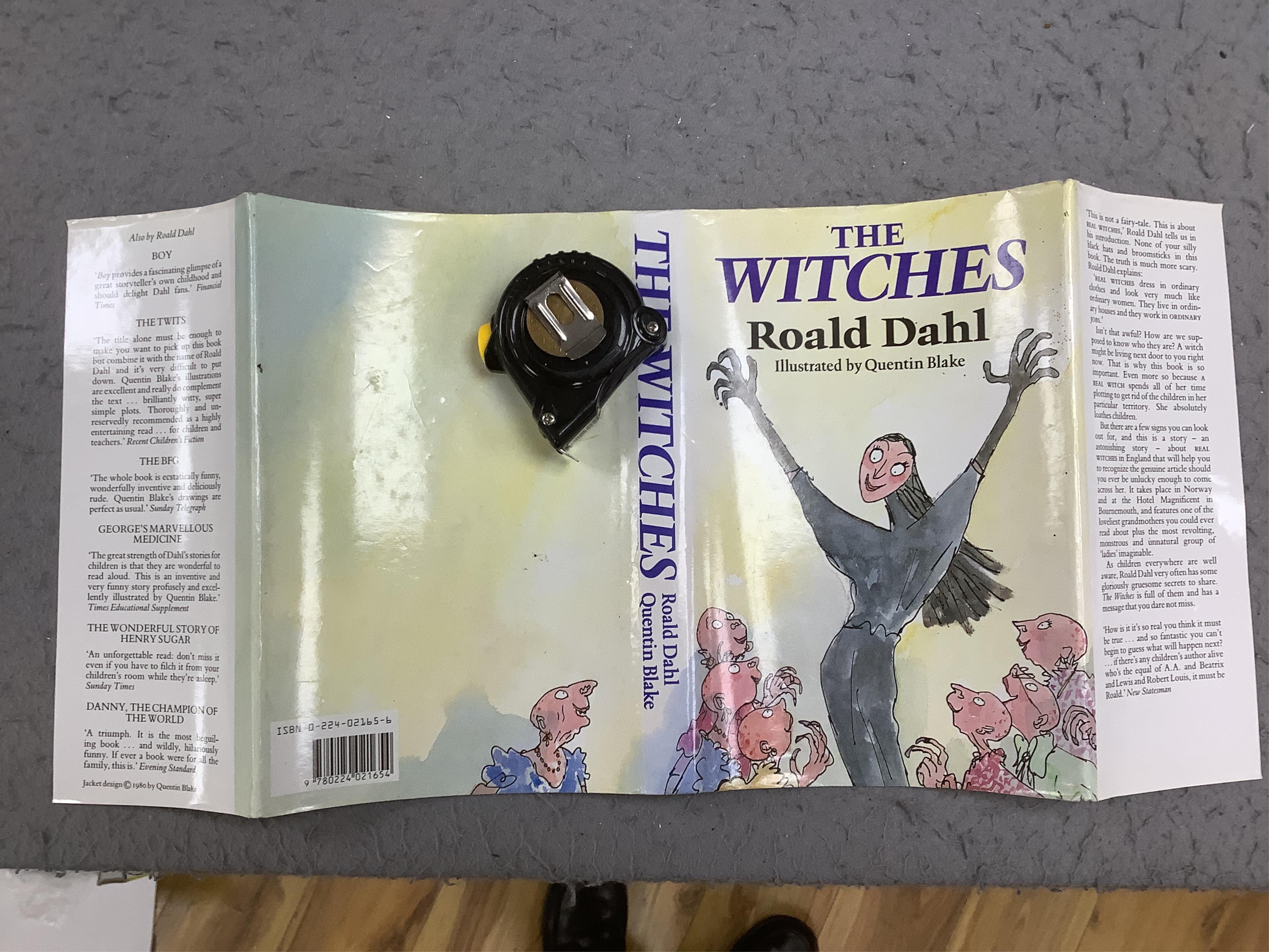 Dahl, Roald - The Witches. Illustrations by Quentin Blake. 1st edition. illus. throughout from pencil sketches; publisher's cloth and d/wrapper. 1983. Condition - good